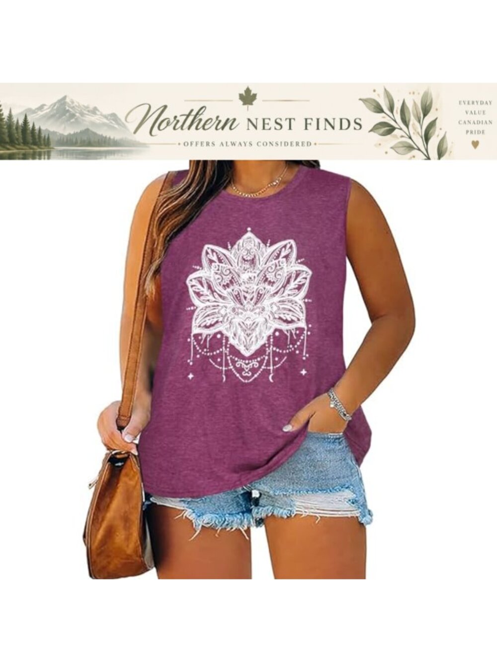 Plus Size Sleeveless Tank Top Crewneck Loose Fit Tunic Casual Summer Shirt